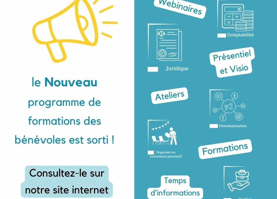 Nouveau programme de formations des bénévoles